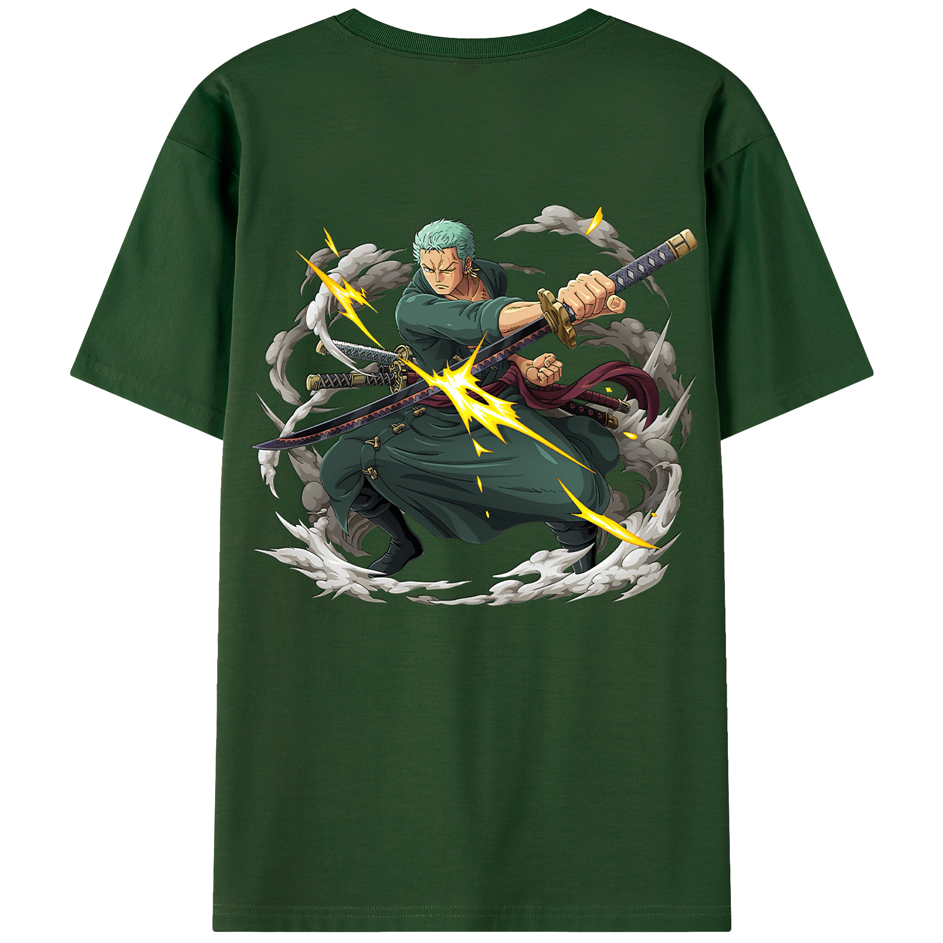 ワンピース ロロノア・ゾロ ONE PIECE Roronoa Zoro 綿100％半袖Tシャツ（背面プリント）